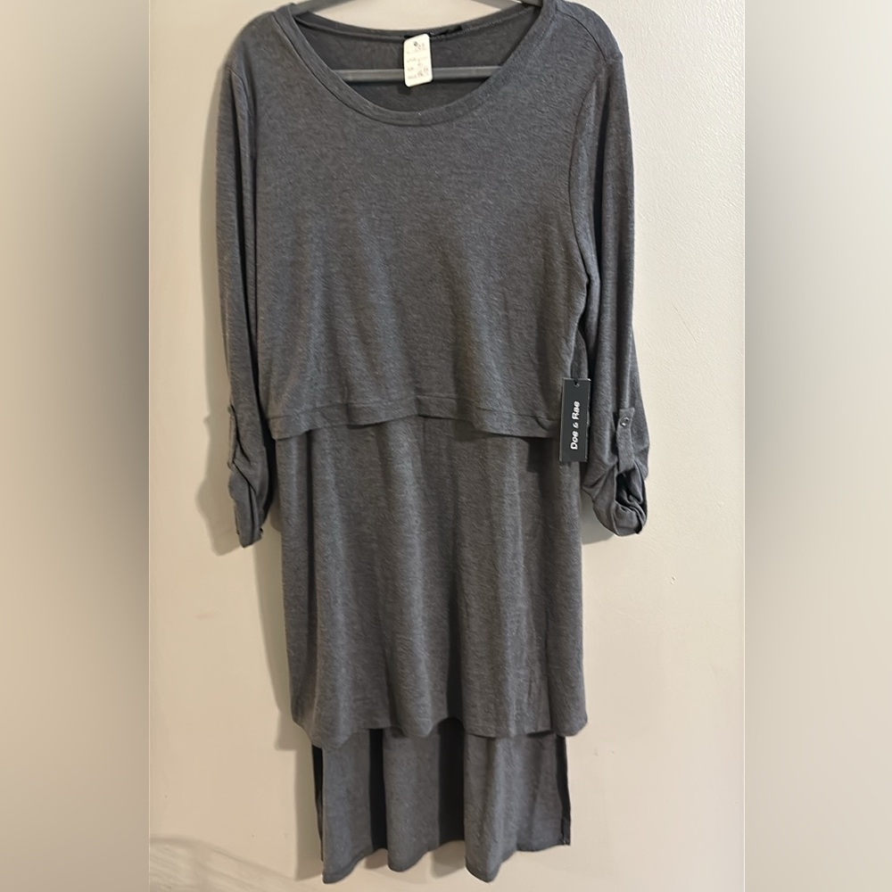 Charcoal Gray Layered Dress